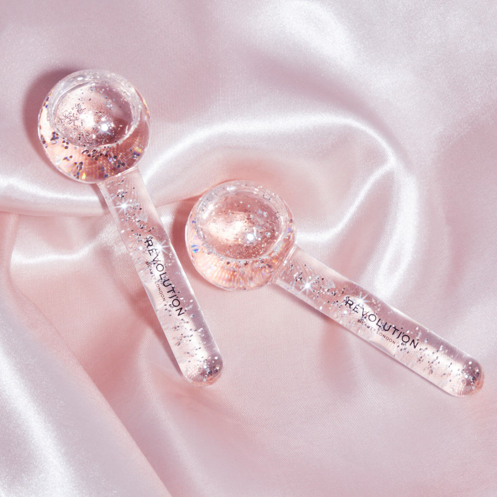 Revolution Skincare Pink Glitter Ice Globes Pack of 2